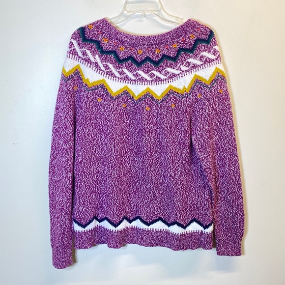 Old Navy Multicolor Purple Fair Isle Knitted Sweater - Picture 4 of 16